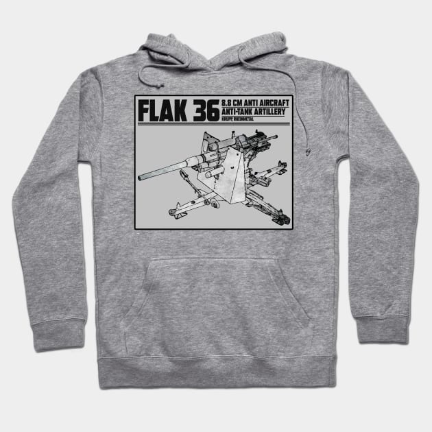 FLAK 36 ANTI AIRCRAFT Hoodie by theanomalius_merch